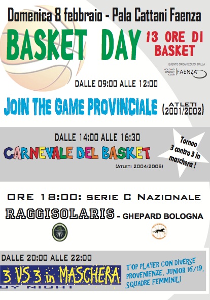 Domenica 8 Febbraio Va In Scena Il Basket Day